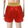 thumbnail image 4 of SiiRoh Boys Boxing Fight Shorts Sequin Muay Thai Kickboxing Training Trunks MMA Grappling Shorts Red 8, 4 of 5