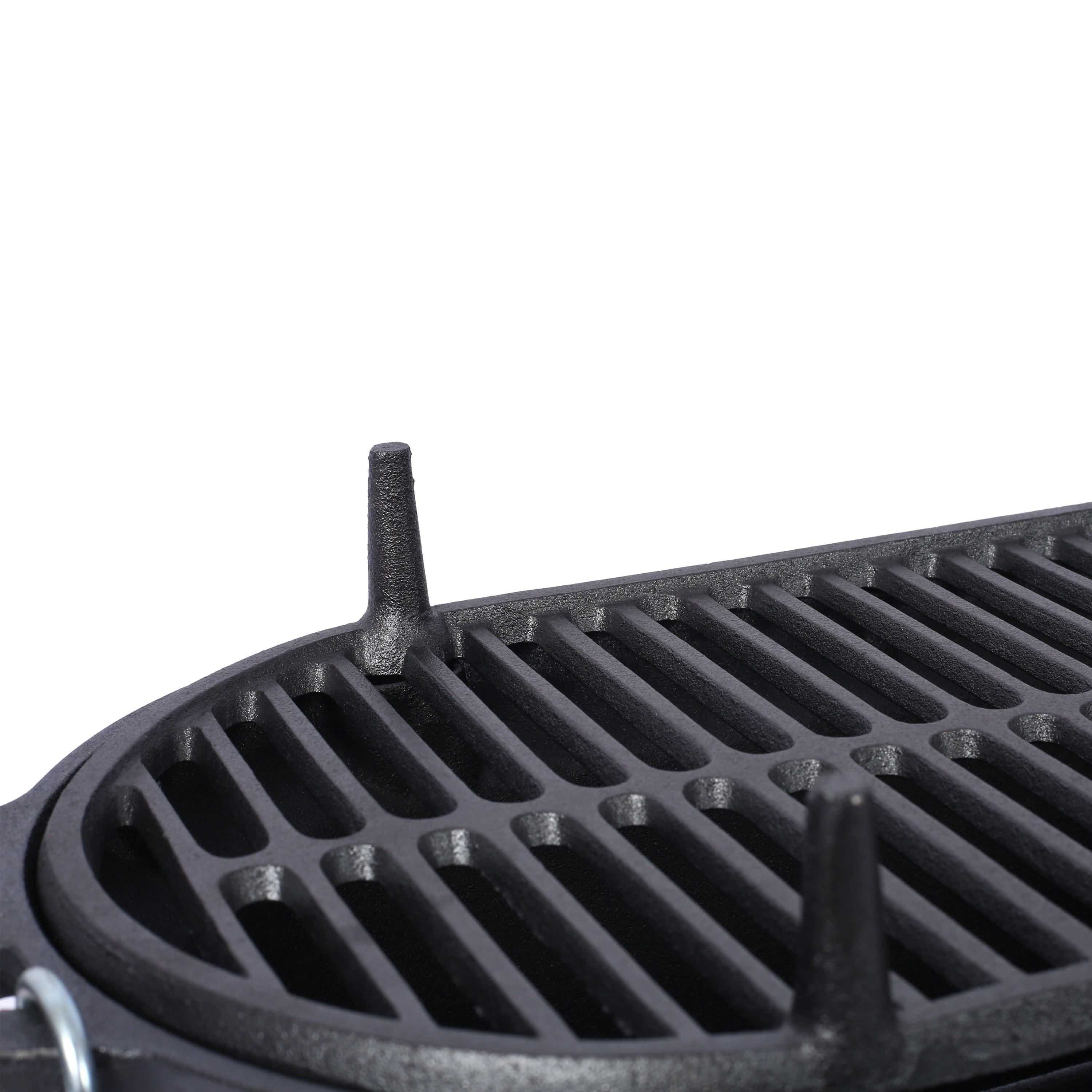 WRXELAN Cast Iron Hibachi Grill – Portable Charcoal BBQ for Outdoor Cooking, Durable Tabletop Skillet, Compact Camping Charcoal Cooker for Tailgating, Picnics & Hunting (Oval)