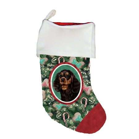 Cavalier King Charles Cotton Stockings - Cavalier King Charles Black/Tan - Best of Breed Dog Breed Christmas Stocking