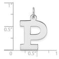 thumbnail image 5 of Auriga 925 Sterling Silver Rhodium-plated Block Letter P Initial Charm for Women (L-23.75 mm, W-14.77 mm), 5 of 7