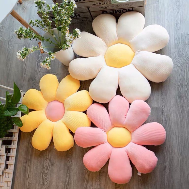 Visland Flower Pillow,Flower Shaped Throw Pillow Butt Cushion Flower Floor  Pillow,Seating Cushion,Cute Room Decor & Plush Pillow for Bedroom Sofa  Chair 