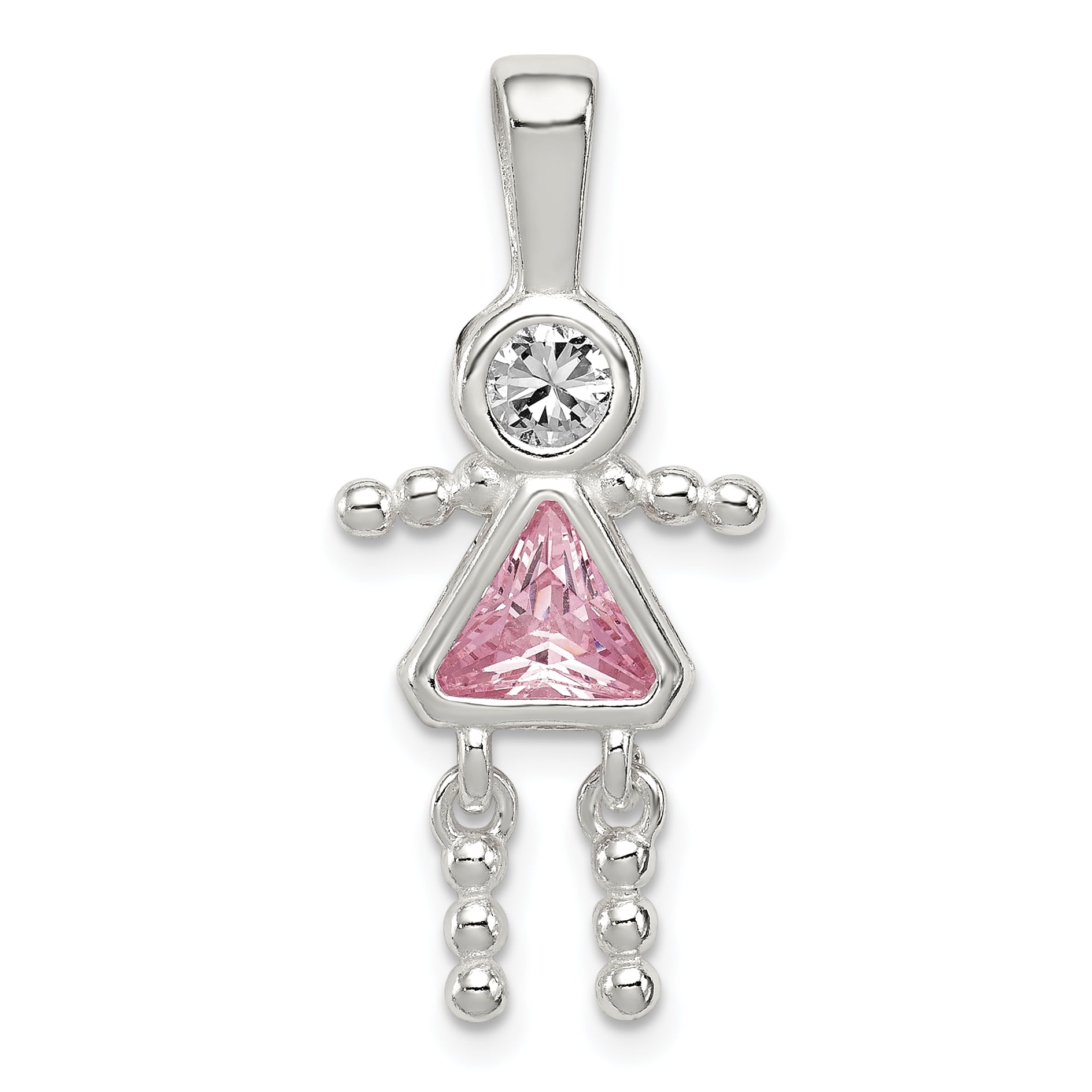 IceCarats 925 Sterling Silver Cubic Zirconia Cz October Pink Girl