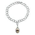 thumbnail image 2 of Curly Mustache Silver Plated Bracelet with Antiqued Oval Charm, 2 of 4