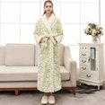 thumbnail image 6 of Kiplyki Fall Home Trends Women's Pajama Unisex Winter Lengthened Coralline Plush Shawl Bathrobe Long Sleeved Robe Coat, 6 of 8