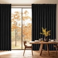 thumbnail image 5 of JIUZHEN Extra Long Velvet Curtains 108 inches - Soft Retro Blackout Velvet Drapes Room Darkening Thermal Insulated for Living Room/Gallery, 52W x 108L, 2 Panels with Tiebacks,Black, 5 of 11