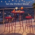 thumbnail image 5 of Best Choice Products 3-Piece Steel Patio Bar Height Round Bistro Set w/ Backless Stools, Slatted Design - Red, 5 of 10