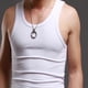 thumbnail image 4 of Camiseta de tirantes sin etiqueta para hombre, camisa acampanada, blanco XXXL Unlabelled Rojo Verde, 4 of 5