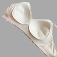 thumbnail image 5 of Womens Wire Free Bra, Full Coverage V Neck Medium Support Bra with Spaghetti Straps, Lounge Comfort Bra | VerBelle,Beige L, 5 of 7