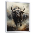 thumbnail image 2 of Designart "Migration of African Wildebeests I" African Floater Framed Canvas Art Print, 2 of 7
