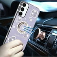 thumbnail image 3 of For Samsung A16 5G Splendid Glitter with Diamonds All Around Edges Ring Stand Case Cover - Purple, 3 of 4