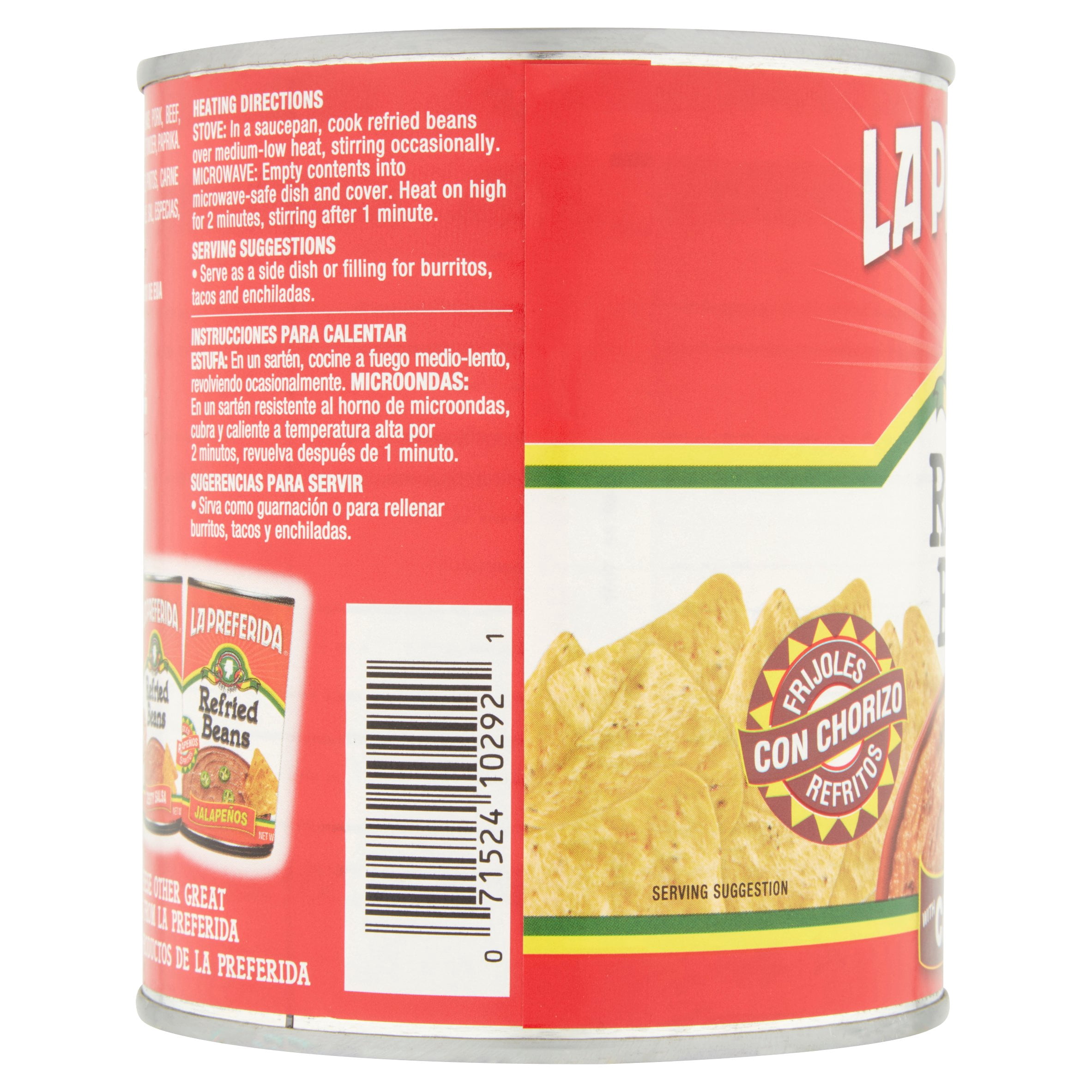 (3 pack) La Preferida Refried Beans with Chorizo, 30 oz
