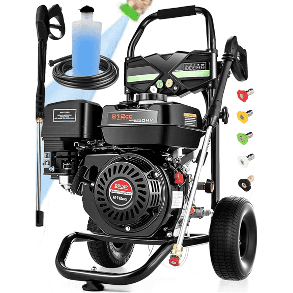 4200PSI Gas Pressure Washer 4.0GPM Gas Power Washer 212CC Gas Powered Washing Machine Commercial High Pressure Washer with 25ft Hose&5 Nozzles for Patio Garden Yard Vehicle,EPA/CARB/ETL