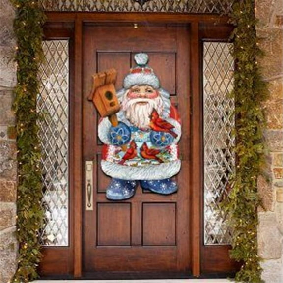 Wooden Holiday Bird Christmas Decorative Hanging or Freestanding Figurine for Home & Garden