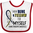 thumbnail image 3 of Inktastic I Wear Blue and Yellow for Myself- Down Syndrome Awareness Boys or Girls Baby Bib, 3 of 4