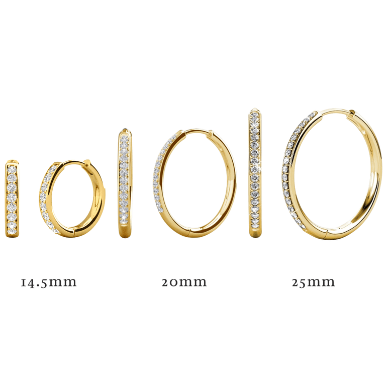 Cate & Chloe Bianca 25mm Gold Hoop Earrings with Swarovski Crystals photo 8