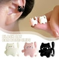 thumbnail image 6 of Cute Cartoon Cat U-shaped Clip on Earrings for Women Delicate Earings Fashi, 6 of 8