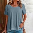 thumbnail image 2 of Womens Tops Trendy 2026 Spring Summer Womens Tops Dressy Casual Short Sleeve Blue Blouses For Women Dressy Casual Long Sleeve Graphic T Shirts Women Trendy Vintage, 2 of 5