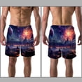 thumbnail image 3 of luoweisi Men's Beach Shorts Quick Dry Swim Trunks with Mesh Lining Galaxy L, 3 of 5