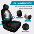 thumbnail image 3 of HQBQBUG Car Seat Cover Full Seats for Acura Integra 2023-2025,Waterproof Premium Leather Car Seat Protector,Anti-Slip Stylish Compatible Airbag(5 Seats,Black&Red), 3 of 10