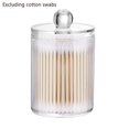 thumbnail image 1 of 1pcs Transparent Round Acrylic Cotton Swab Box With Cover Dust-Proof Cotton Storage Box Dental Floss Box Toothpick Box, 1 of 7