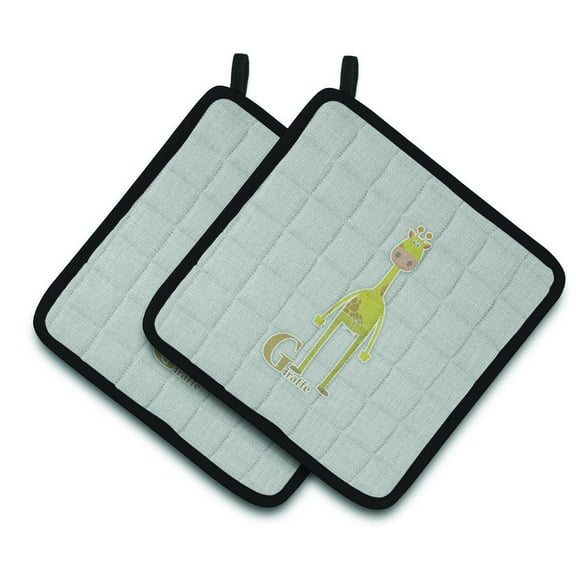 Caroline's Treasures Alphabet G for Giraffe Pair of Pot Holders