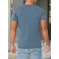 thumbnail image 3 of Iceglad Mens Henley Short Sleeve T-Shirt Cotton Lightweight Button T-Shirts Basic Casual Shirts Vg Blue L, 3 of 10
