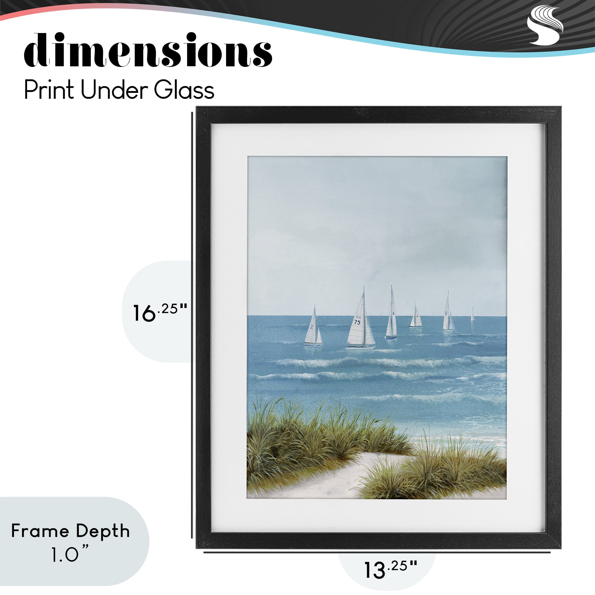 Stupell Industries Sail Away Beach Seascape Black Framed Print Under Glass, design by Lorenzo Collective