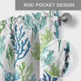 thumbnail image 5 of Ocean Teal Valances for Windows Blue Green Coral Underwater Garden Coastal Rod Pocket Curtain Valance Window Treatment Short Curtains for Kitchen Living Room, 42"x18", 5 of 9