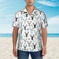 thumbnail image 2 of Fotbe Winter Art Blue and Black Moose Hawaiian Shirt for Men Unisex Summer Beach Casual Short Sleeve Cotton Linen Button Down Shirts-X-Large, 2 of 5