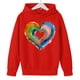 thumbnail image 4 of Sudadera con capucha y estampado de corazón de San Valentín, sudadera de manga larga para niños y niñas, chaqueta para niñas de talla mediana y grande., 4 of 7