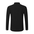 thumbnail image 5 of ZCFZJW Mens Cotton Linen Henley Shirts Long Sleeve Casual Shirt Summer Beach Hippie T-Shirt Band Collar Shirt with Chest Pocket Black XL, 5 of 8
