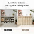 thumbnail image 6 of Orange Brown Small Cabinet Curtains 10"W x 11"L, Modern Abstract Art Ombre Striped Sink Skirt Dust-Proof Short Curtain for Bathroom Vanity Storage Cubby Desk, Self Adhesive Privacy Drapes, 6 of 9