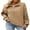 Light French Beige, variant on Womens Sweatshirts Casual Long Sleeve Half Zip Sweatshirt Loose Pullover Tops Fall Quarter Zipper Hoodies S-2XL