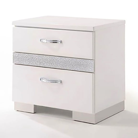Coastal style 3 - drawer white nightstand / Keep bedside items in order