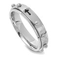 thumbnail image 1 of Men's 10MM Stainless Steel High Polish Spinner Ring Cross Wedding Band (Size 8 to 14), 1 of 2