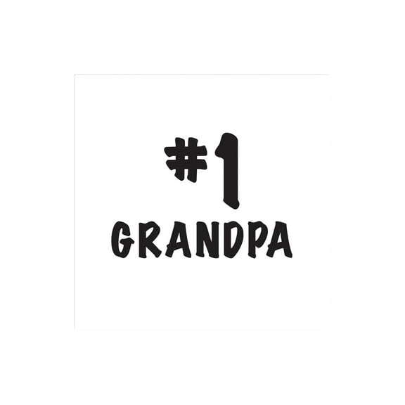 #1 Grandpa Black Script 12 x 12 Wood Wall Sign Plaque