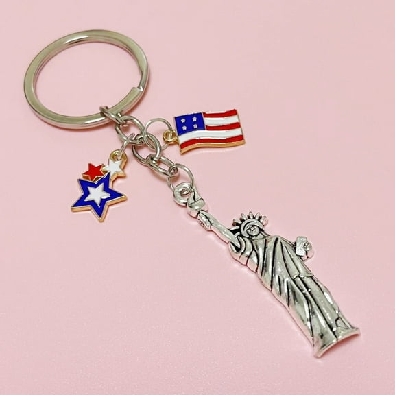 WEUVEB American Souvenir Keychain Multi Alloy Independence Day 2Pcs