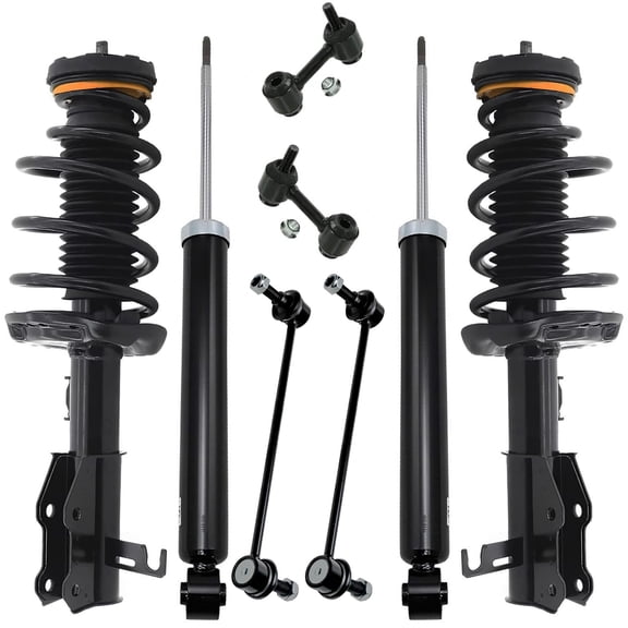 Detroit Axle - Front Struts w/Coil Springs Rear Shock Absorbers Sway Bar Links Replacement for 2011-2016 Buick LaCrosse FWD 2.4L
