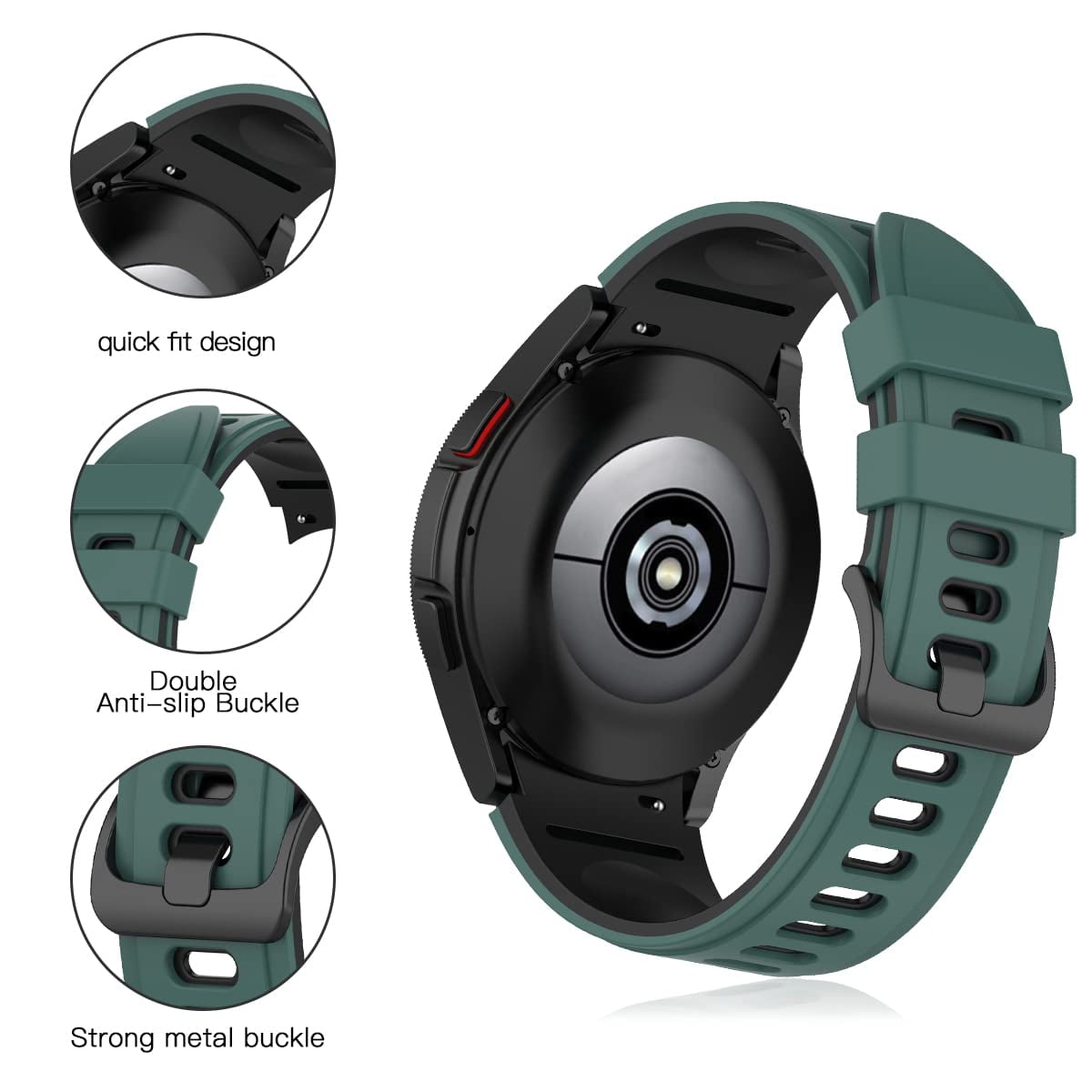 YuiYuKa 20mm Sport Silicone Band For Samsung Galaxy Watch 4