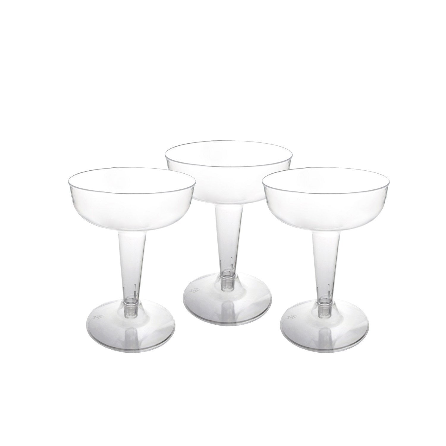 Party Essentials Hard Plastic Two Piece 4Ounce Champagne Glasses