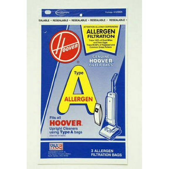 Replacement Part For Hoover Type A Allergen Bag - 3 pack, 4010100A