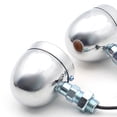 thumbnail image 4 of Kuymtek Intermitentes Metal Retro Luces Intermitentes para Motocicleta Con Lente Ámbar 12V (plateado) 2 Uds., 4 of 9