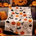 thumbnail image 5 of LEFXSMR Halloween Blanket Flannel Ghost Gnome Pumpkin Decor Holiday Fall Throw Blanket for Couch Bed Halloween Decorations, 27.56*39.37", 5 of 6