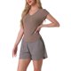 thumbnail image 4 of Camiseta de dormir de mujer INSPIRE CHIC con cuello en V para pijamas y ropa de casa L color caqui, 4 of 6