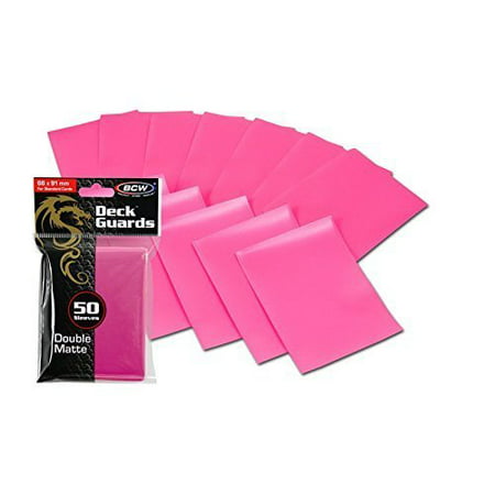 50 Premium Pink Double Matte Deck Guard Sleeve Protectors for Gaming Cards like Magic The Gathering MTG, Pokemon, YU-GI-OH!, & More. by
