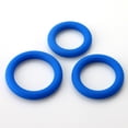 thumbnail image 2 of LeLuv Round Smooth Cock Ring | 32mm/37mm/42mm Blue (3 Pack), 2 of 4
