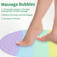 thumbnail image 4 of Unique Bargains Bath Mat Silicone Non Slip Bathtub Mat Bath Mats for Bathroom Machine Washable Shower Mat with Suction Cups Pressable Bubble Light Rainbow Color, 4 of 7