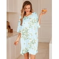thumbnail image 4 of Ekouaer Plus Size Nightgowns for Women Bamboo Viscose Sleepshirts Short Sleeve Nightshirt Oversized Sleepwear Sleepdress, 4 of 6