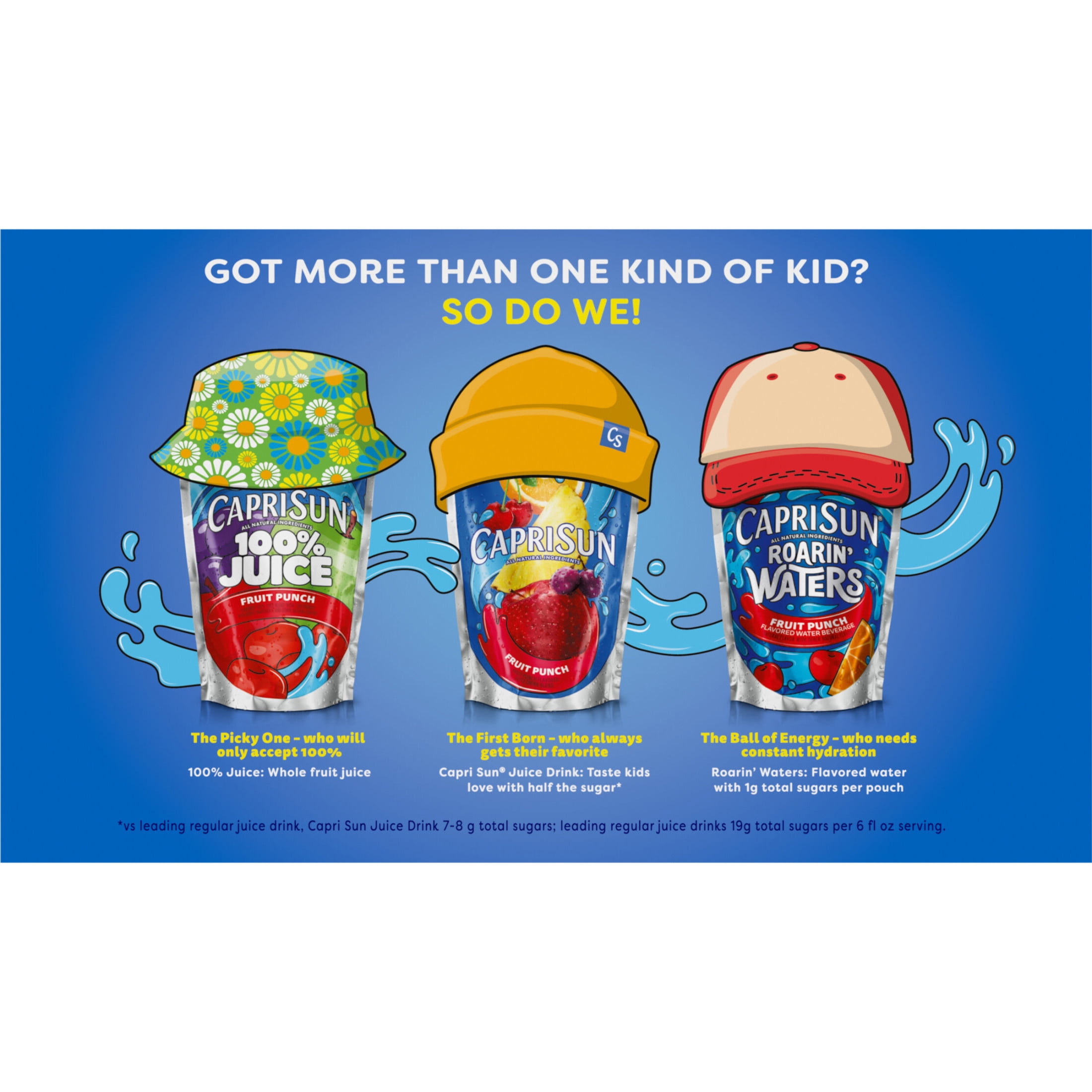 (4 pack) Capri Sun 100% Juice Berry Juice Box Pouches, 10 Ct Box, 6 fl oz Pouches, Liquids