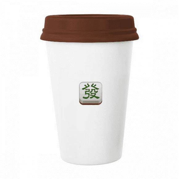 Mahjong Tiles Font Design Chinese Traditional Mug Coffee Drinking Glass Pottery Cerac Cup Lid